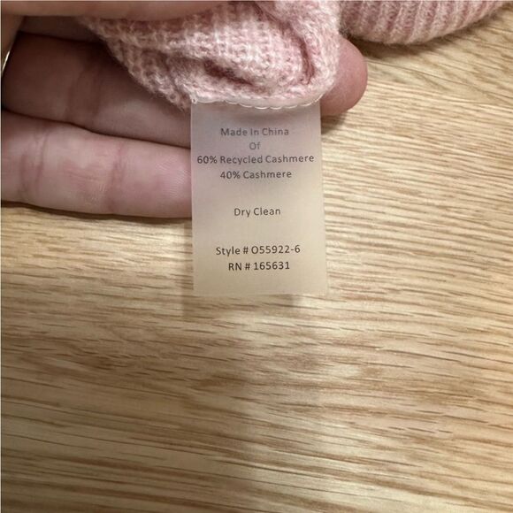 Johnny Was Calme Cashmere Ribbed Pullover In Blush Pink - Picture 4 of 5